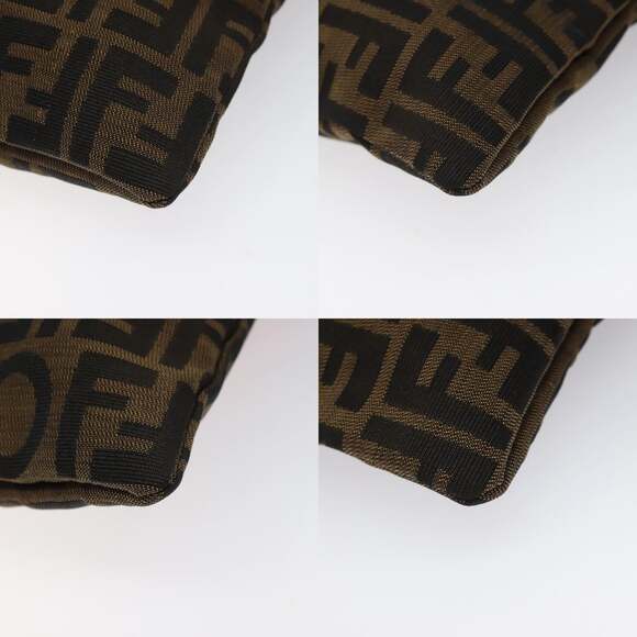 FENDI Zucca Canvas Hand Bag Sequin Black Brown - Picture 10 of 12